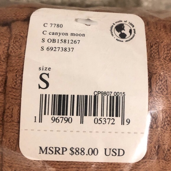 Free People Juicy Cowl Neck Oversized Waffle Sweater In Canyon Moon. NWT! Sz S - Picture 7 of 8